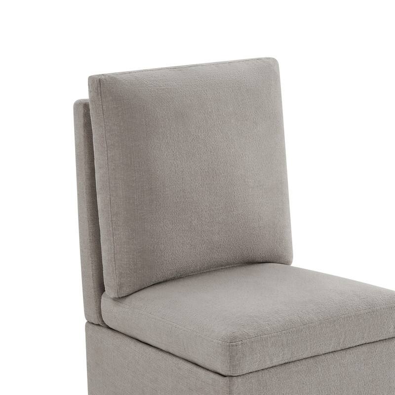 Nathan Dining Chair with Caster & Storage Set of 2 - N/A