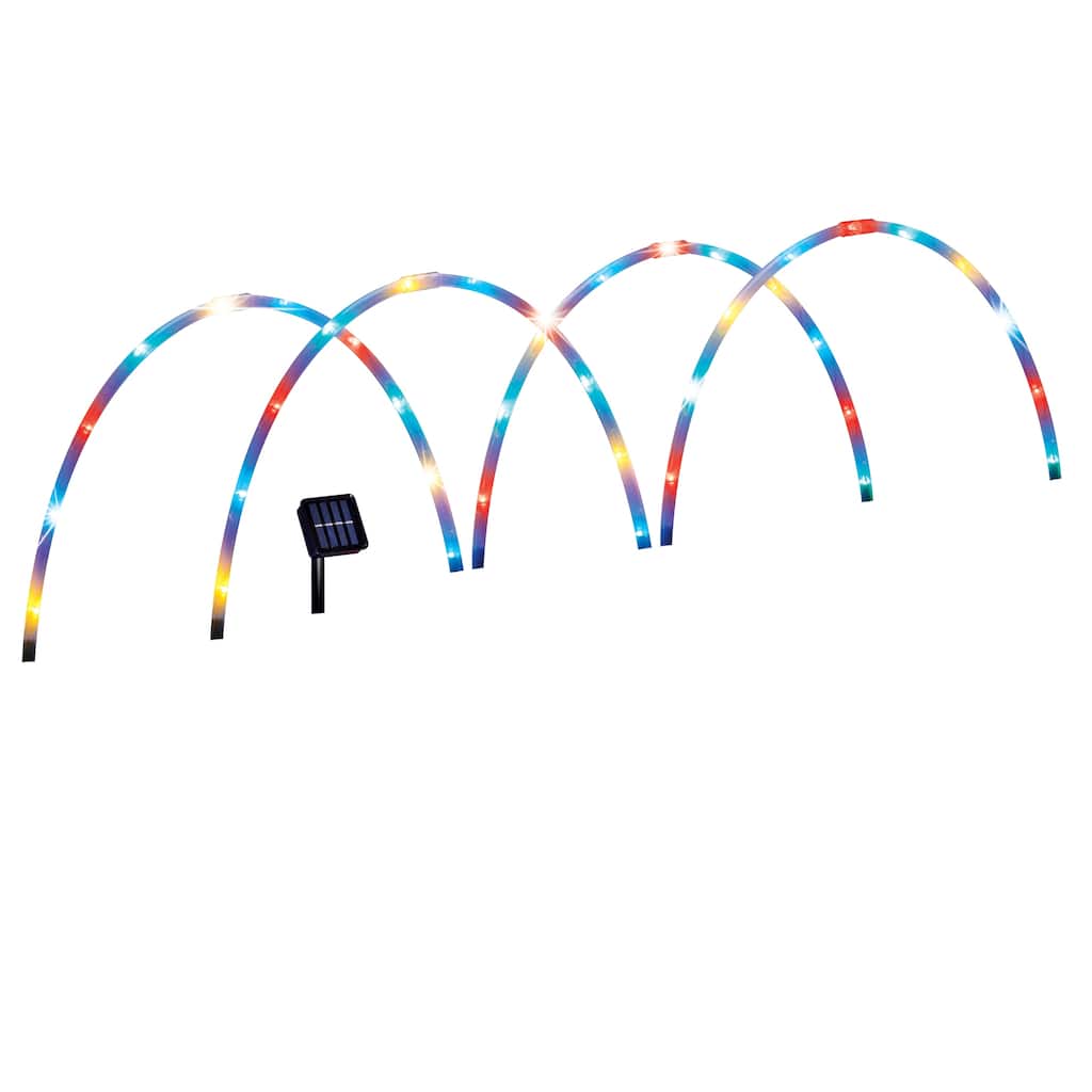 Set of 4 Solar LED Arches Pathway Lights with 8 Modes - NO SIZE