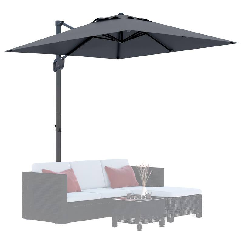 Coromose 10' x 10' Heavy Duty Cantilever Patio Umbrella, with 360-Degree Rotation