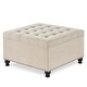preview thumbnail 17 of 37, Large square storage ottoman with wooden legs