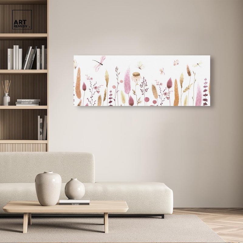 Harvest Dried Flowers Panoramic Canvas by Art Remedy, Gallery Wrapped