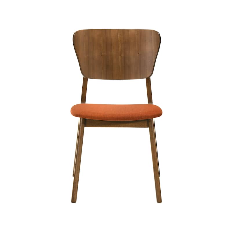 Kalia Mid-Century Modern Upholstered Wood Dining Chairs - Set of 2