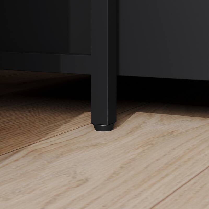 Modern 2-Drawer Nightstand Wooden Beside End Table with Rolling Cart