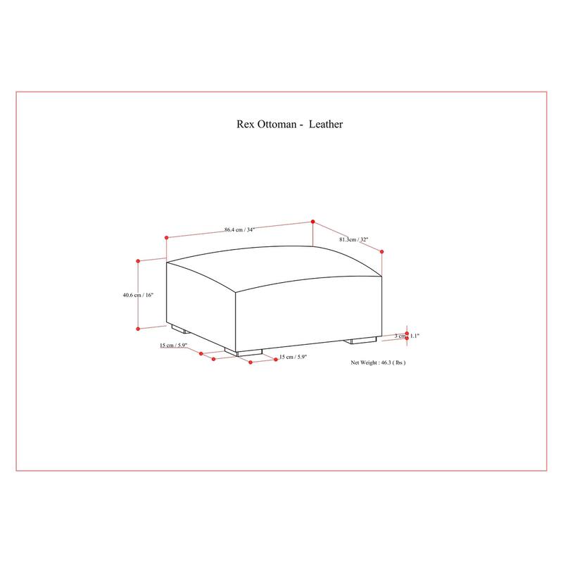 WYNDENHALL Biggs Ottoman Fully Assembled