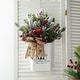 preview thumbnail 1 of 9, Glitzhome 21"H Christmas Pine Needle & Berry Ribbon Centerpiece Table Tree Decor
