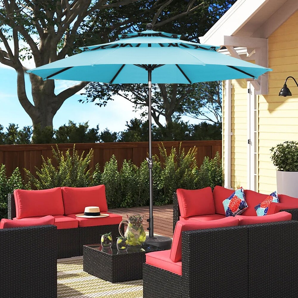 Details about   10ft Patio Garden Table Umbrellas Outdoor Market Sunbrella With 10FT Beige Lawn 