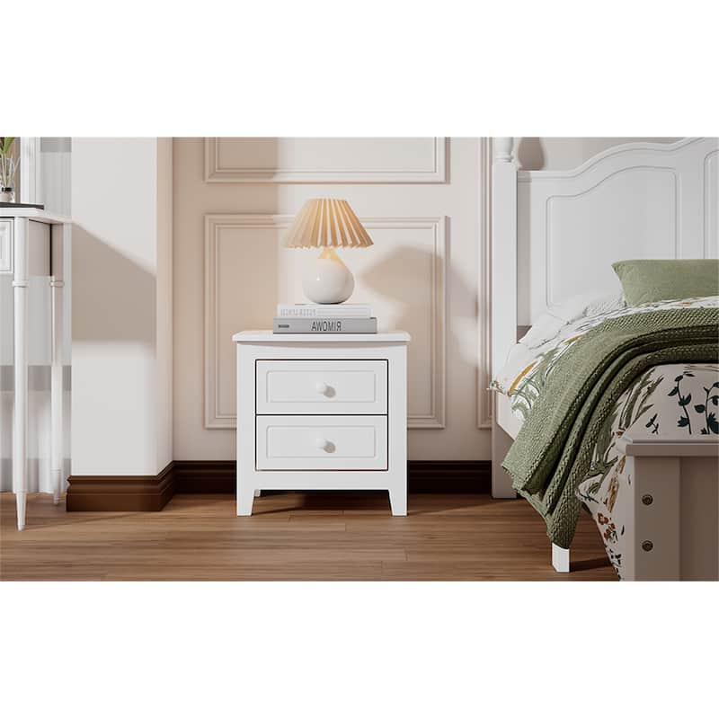 2-Drawer Nightstand for Bedroom