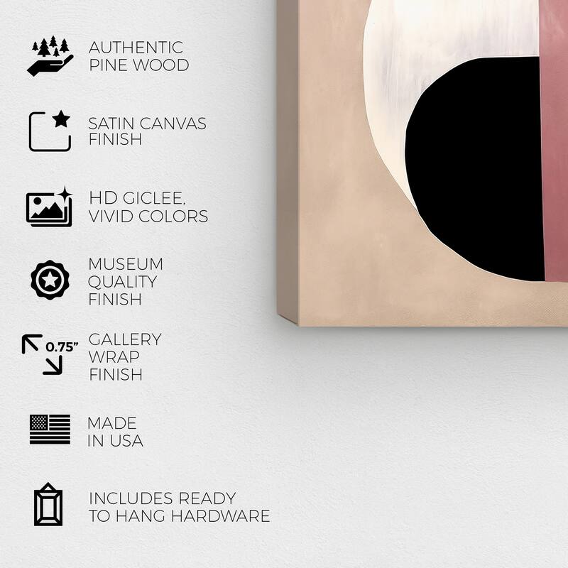 Wynwood Studio Canvas Abstract Clown eye makeup Black and Rose Pink Modern & Contemporary Wall Art Canvas Print