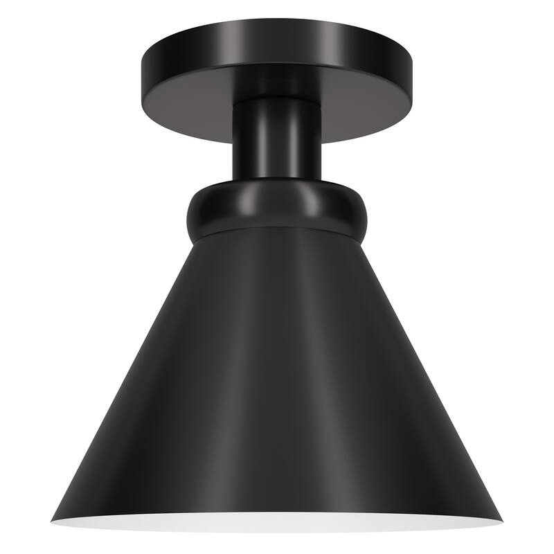Zeno 8.5" Semi Flush Mount with Metal Shade