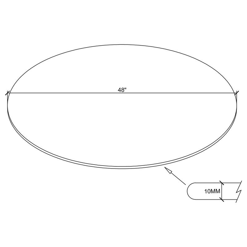 Round Casual Clear Tempered Glass Finish Top - Clear Glass