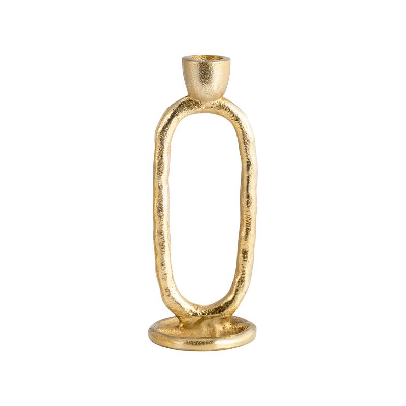 Sagebrook Home Oval Ring Taper Candle Holder - Gold - 3" x 3" x 8"