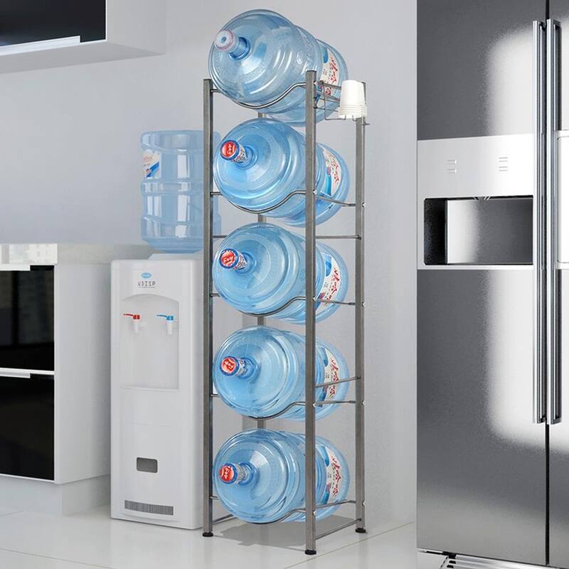 Heavy Duty Jug Holder Water Bottle Storage Rack, 4-Tier 5-Tier