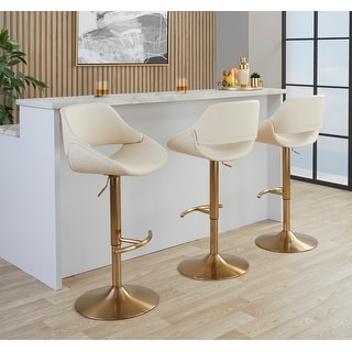 Silver Orchid Svellingen Adjustable Bar Stool with Rounded T Footrest - Set of 2