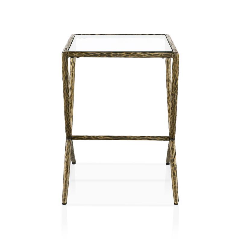 247 Shop At Home Lalia Modern Hammered Metal Accent Side Table