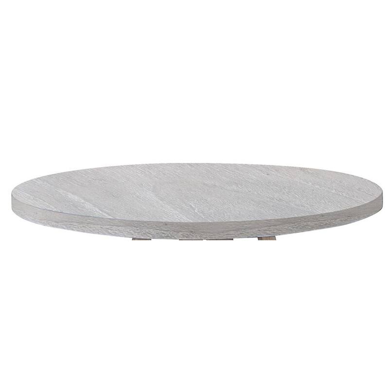 Dilly Dining Table, 60 Inch Round, Pedestal Base, Wheat Light Gray Wood - Light Gray, Natural Wheat Gray