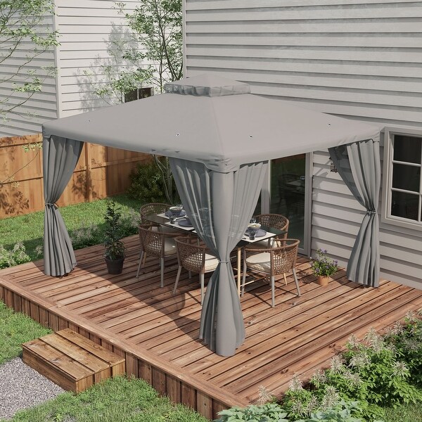 Outsunny 9.6' x 11.6' Patio Gazebo, Outdoor Canopy Shelter