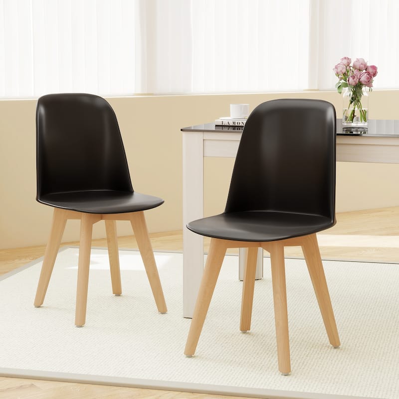 Gymax Modern Dining Chairs Set of 2 Armless Kitchen Chairs 330 LBS