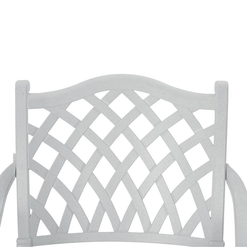 Woven Diagonal Cast Aluminum Dining Chair-Antique Bronze