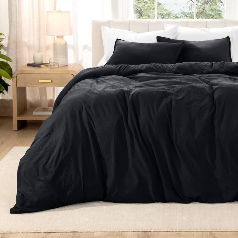 Bare Home Premium Washed Microfiber Duvet Cover and Sham Set