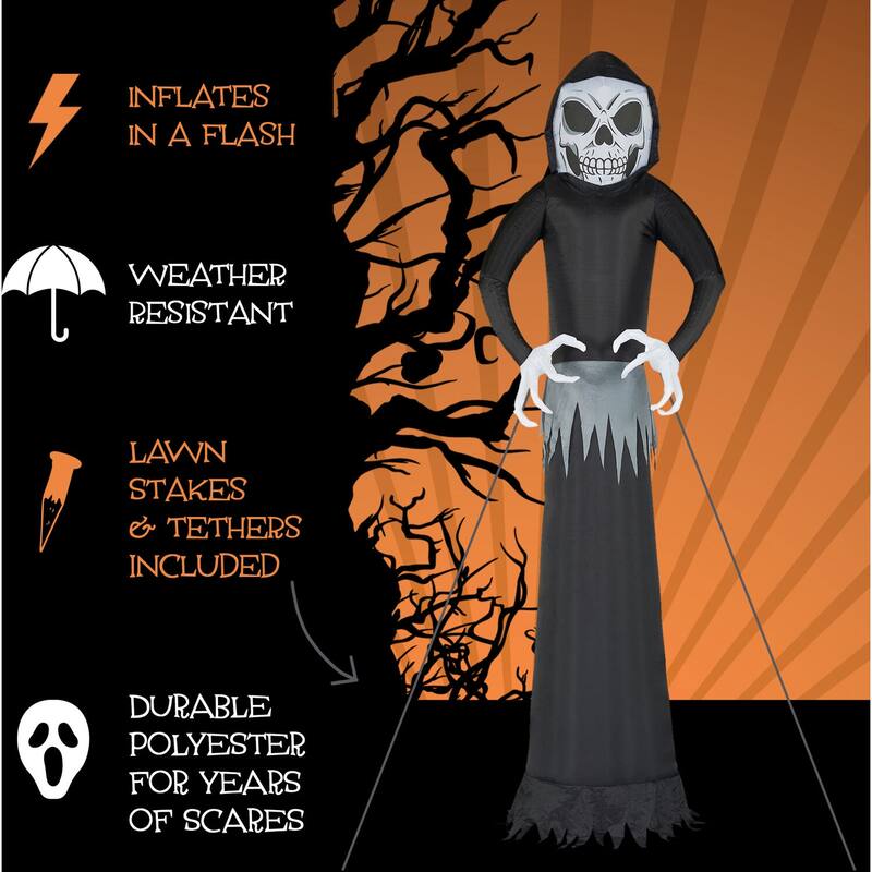 Haunted Hill Farm 12-Ft. Inflatable Ghost with Lights