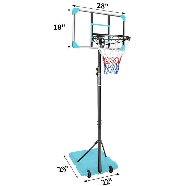 dimension image slide 1 of 3, Portable Basketball Hoop System With Stabilising Base And Wheels