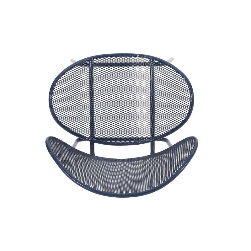 Roomfitters Elba Outdoor Curvaceous Iron Patio Chairs with Slat Design, Modern Metal Armchair, Set of 2