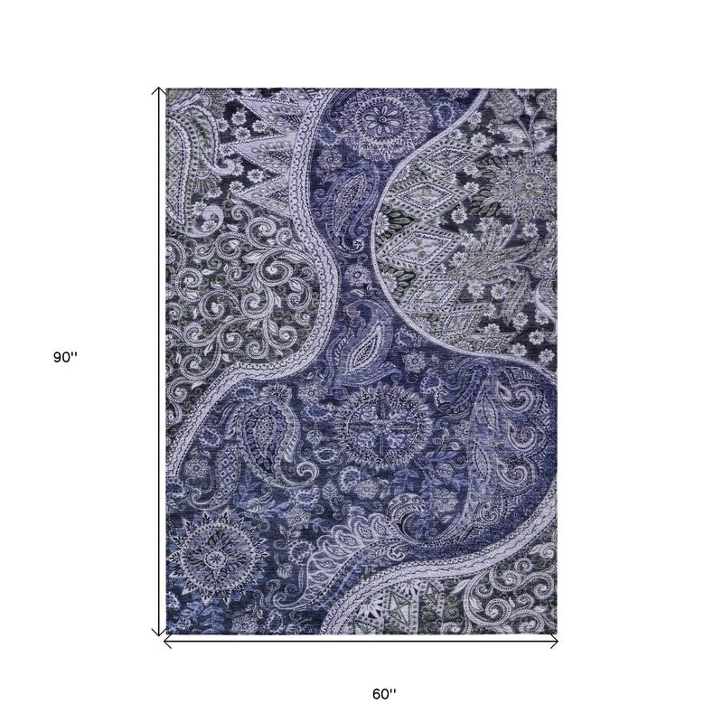 HomeRoots Floral Medallion Transitional Rectangle Outdoor Rug