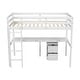preview thumbnail 13 of 38, Twin Loft Wood Bed with Under-bed, Built-in Desk, a Storage Cabinet of 2 Drawers, Guardrails, Ladder