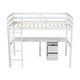 preview thumbnail 13 of 38, Twin Loft Wood Bed.Under-bed Built-in Desk and Storage Cabinet,Classic Wooden Bed Down Table