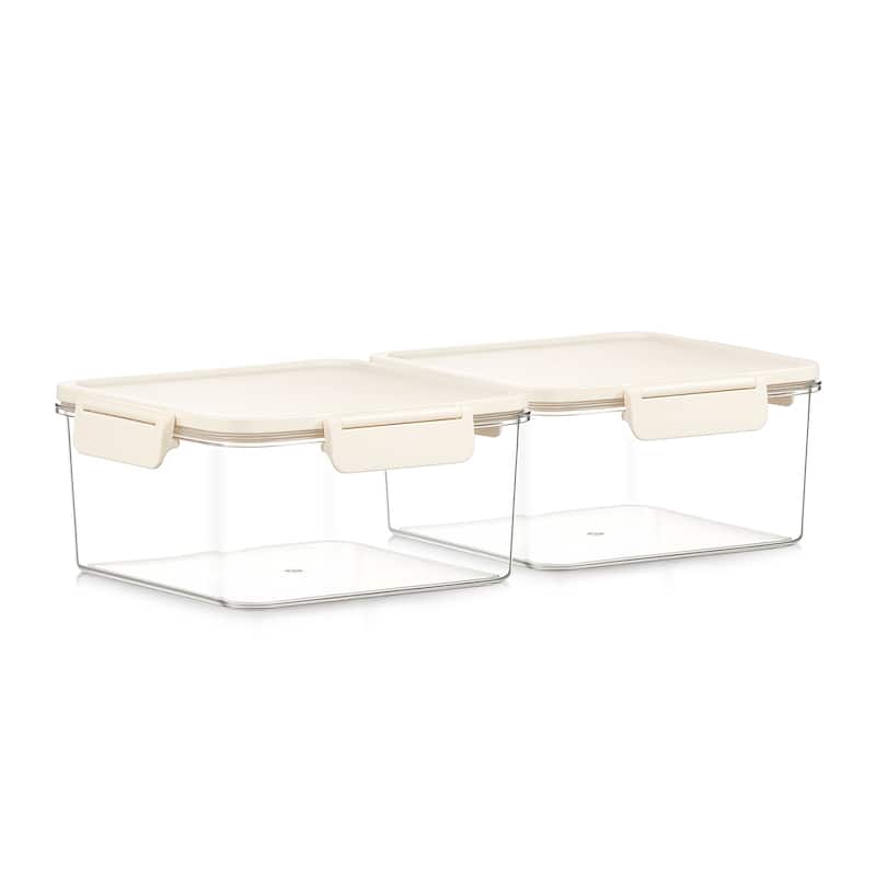 Sorbus Airtight Food Storage Container, Clear Stackable Canister for Pantry, Rice, Pasta, Cereal & Snacks - Standard Square - 2 Piece