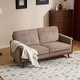 preview thumbnail 4 of 5, Modern Farmhouse Velvet Upholstery Loveseat With Solid Wood Frame Compact 2-Seater Couch For Small Space