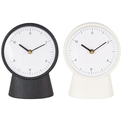 Metal Textured Clock with Gold Accents - Set of 2 Multi Colored - Roche River Decor