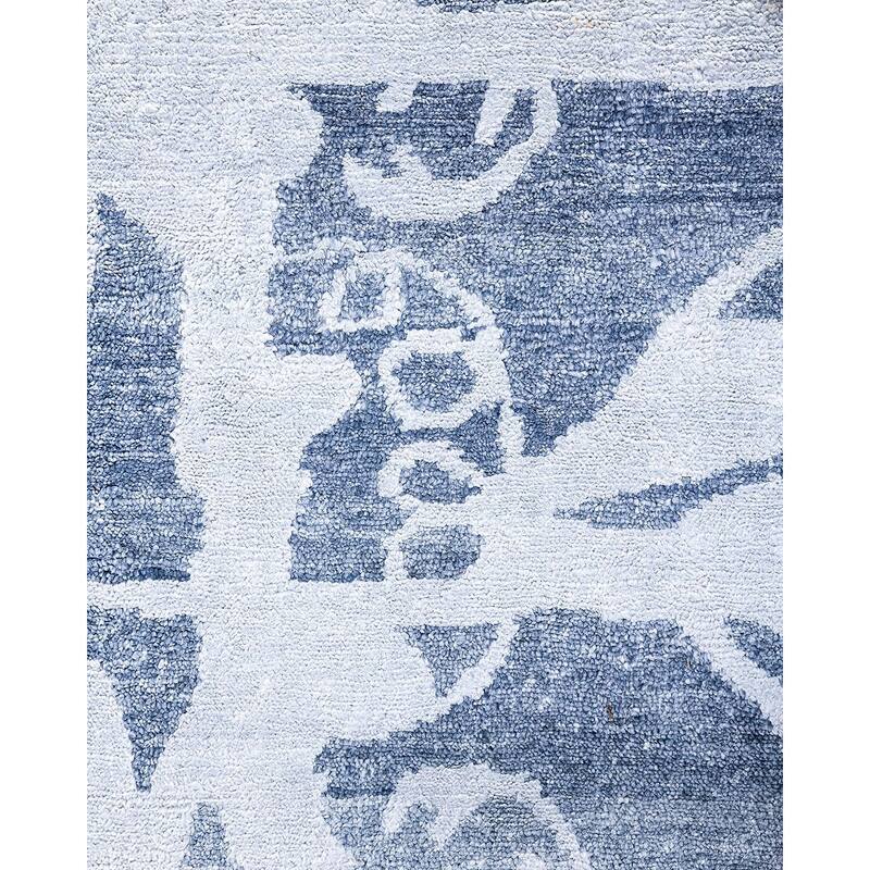 Modern One-of-a-Kind Hand-Knotted Area Rug, Blue - 9' 2" x 12' 2"