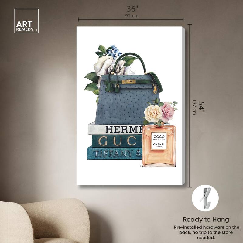 Books and Coco Orange Canvas by Art Remedy, Gallery Wrapped