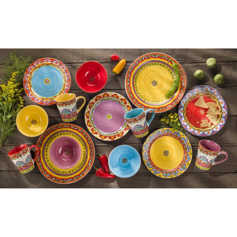 Euro Ceramica Galicia 16 Piece Dinnerware Set - Service for 4