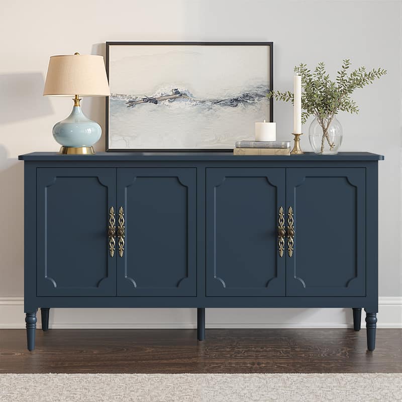 59" Accent Cabinet with 4 Doors – MDF Storage Cabinet, Adjustable Shelves, 200 lbs Top Capacity