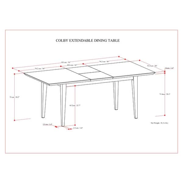 WyndenHall Fairway Extendable Dining Table in Oak - 76 inches wide ...