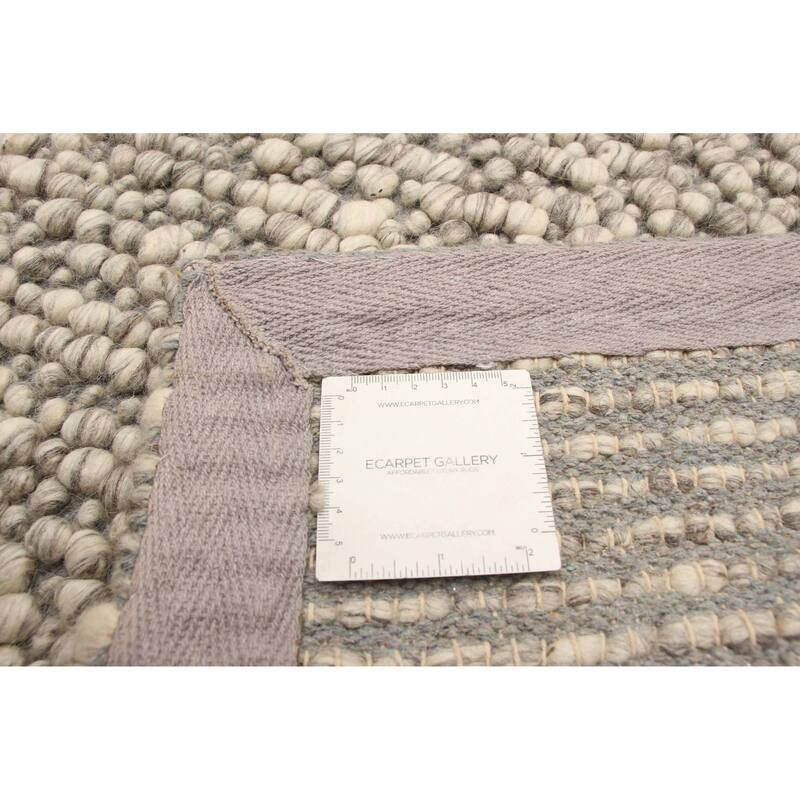 ECARPETGALLERY Braid weave Sienna Khaki Wool Rug - 5'0 x 7'11