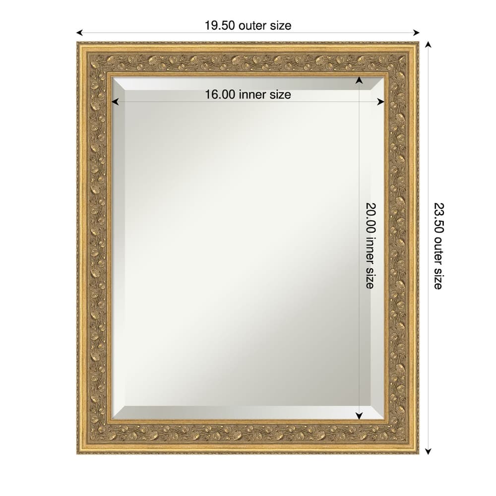 Carter Dark Gold Beveled Wood Framed Wall Mirror - Carter Dark Gold
