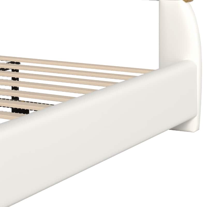 Stylish PU Leather Upholstered Platform Bed - No Box Spring Needed