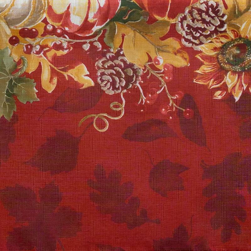 Swaying Leaves Bordered Fall Tablecloth