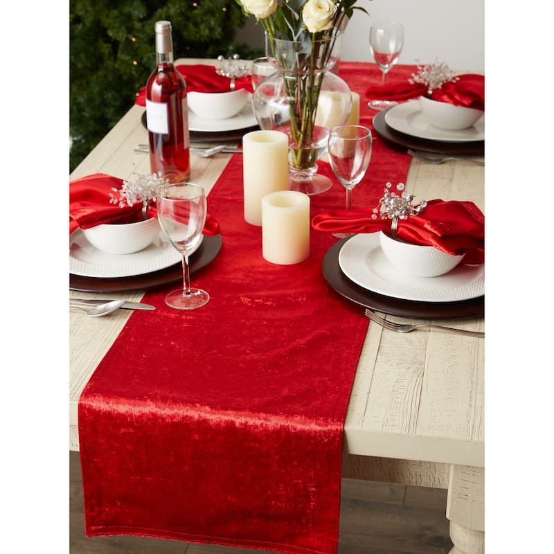 DII Black Velvet Table Runner