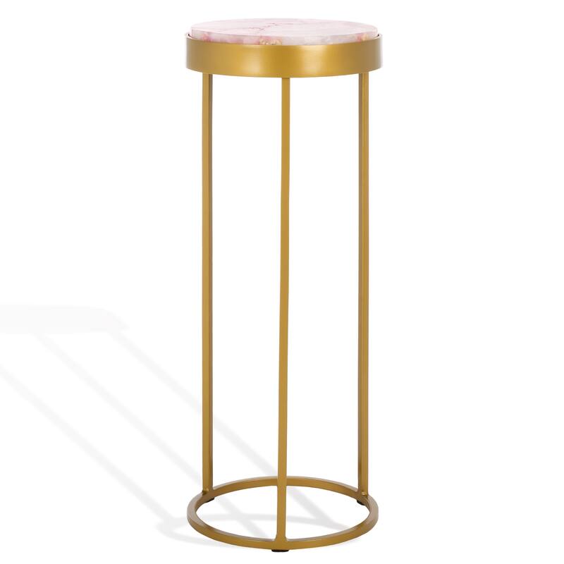 SAFAVIEH Couture Roseclaire Stone Drink Table (Fully Assembled) - 10"W x 10"D x 24"H