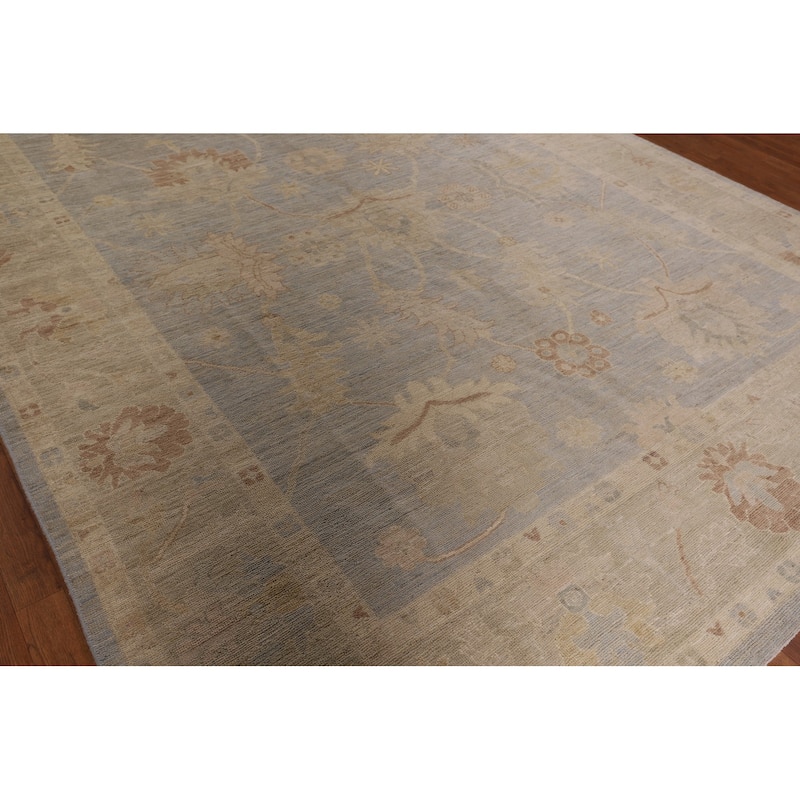 Vegetable Dye Oushak Turkish Rug Hand-Knotted Wool Carpet - 8'9" x 11'8"