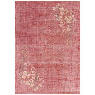 ECARPETGALLERY Hand-knotted Melis Vintage Dark Red Wool Rug - 6'6 x 9'6