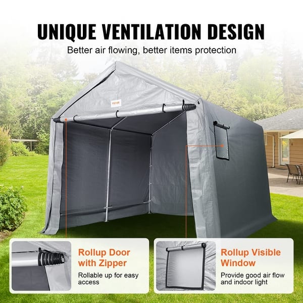 Portable Shed Storage Shelter, 10x10x8.5 ft Instant Storage Tent Tarp
