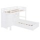 preview thumbnail 8 of 13, Twin Bunk Bed with Wardrobe, 6-Drawers, Hydraulic Lift Storage and Shelving, Space-Saving Design for Kids or Guest Rooms, White