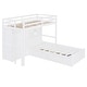 preview thumbnail 10 of 13, Wood L-Shaped Bunk Bed with Wardrobe & 6 Drawers, Twin Size White Hydraulic Bedframe w/ Storage Cabinet, Large Storage Space Bed
