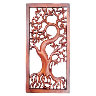 Novica Handmade Growing On Wood Relief Panel