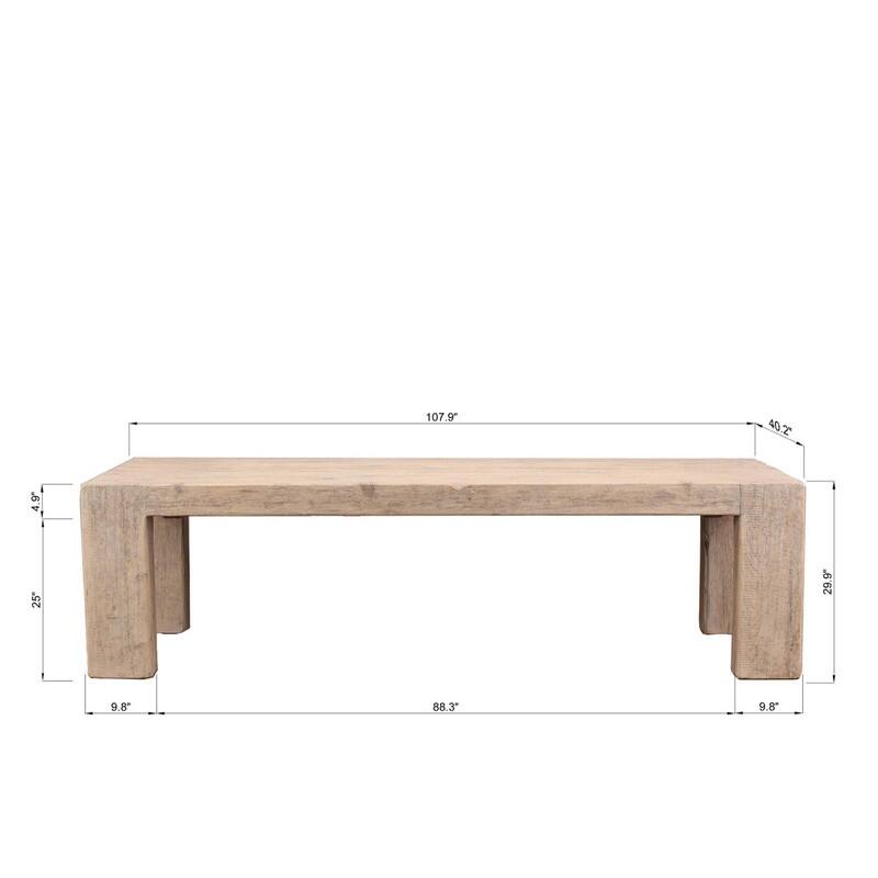 108" Long Ravello Dining Table Weathered Natural